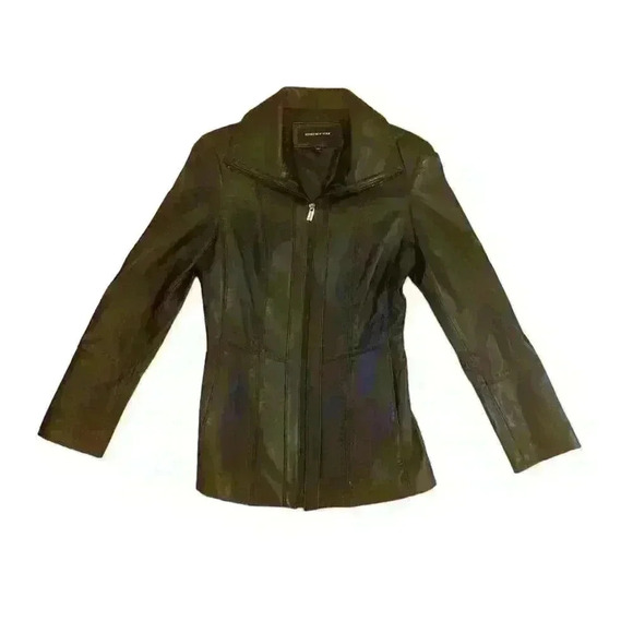 100% Leather Jacket Coat Stitched Detail Size S - Picture 5 of 13